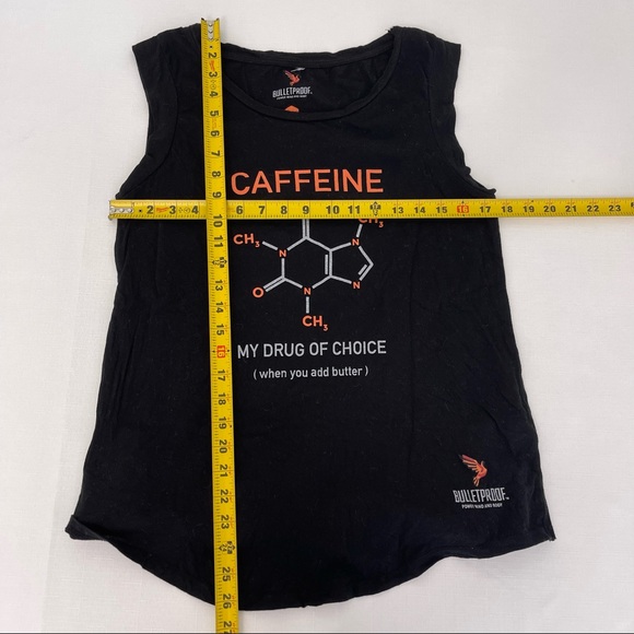 BULLETPROOF Tank top CAFFEINE MY DRUG IF CHOICE KETO paleo Coffee lovers L - Picture 7 of 9